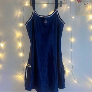 Kathryn Navy and Cream Silk Slip